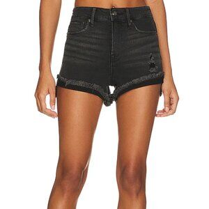 Good American Women's Black Good Curve Distressed Denim Cutoff Shorts Size 6/28